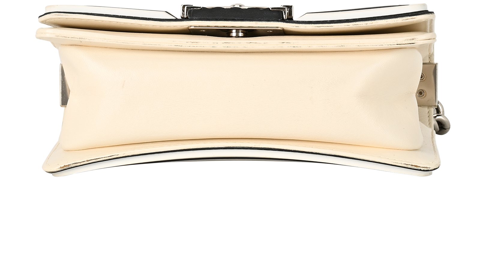 Small Boy, &pound;1,800, Handbags, Black/Cream, Lambskin Leather, Top view